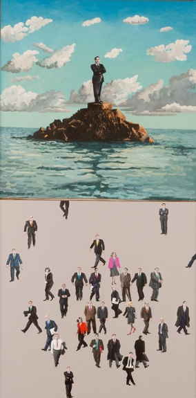 Catherine LOPES-CURVAL Les Autres, 2009, (diptych), acrylic on canvas, 120 x 60 cm