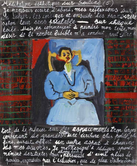 ISIDORE ISOU Huile sur toile, 1983, 55 x 46 cm