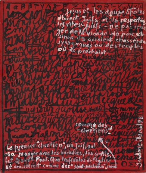 ISIDORE ISOU Huile sur toile, 1978, 55 x 46 cm