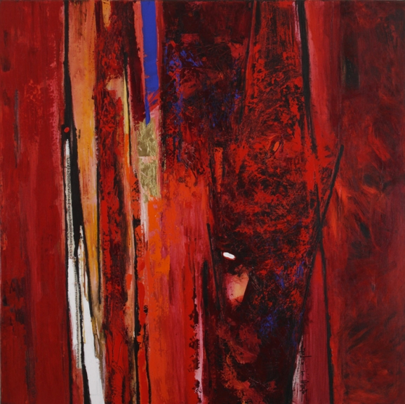 Sujata BAJAJ Reds, 2009, acrylic on canvas, 100 x 100 cm