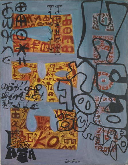 Maurice LEMAÎTRE Incantations, 1965, oil on canvas, 114 x 146 cm