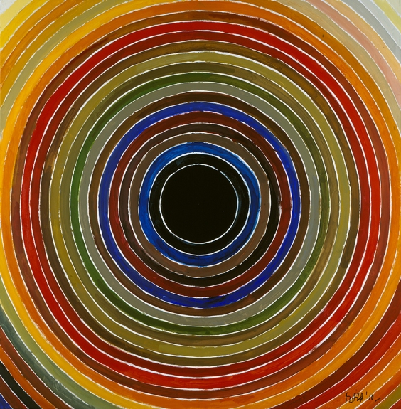 Sayed Haider RAZA Bindu Radiation, 2010, acrylique sur toile, 100x100cm